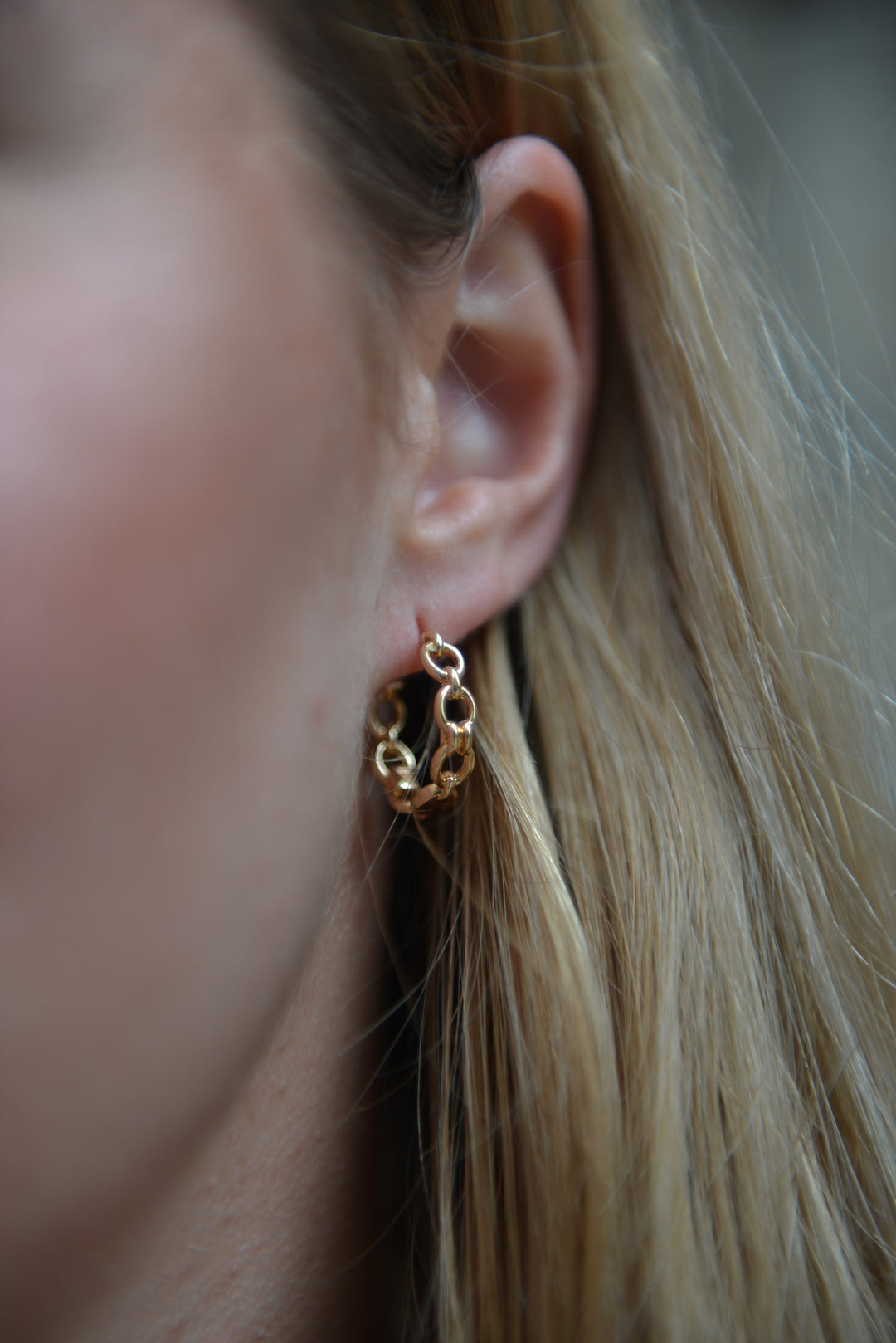 Boucles d'oreilles Plaqué or forme créole maille Gabrielle