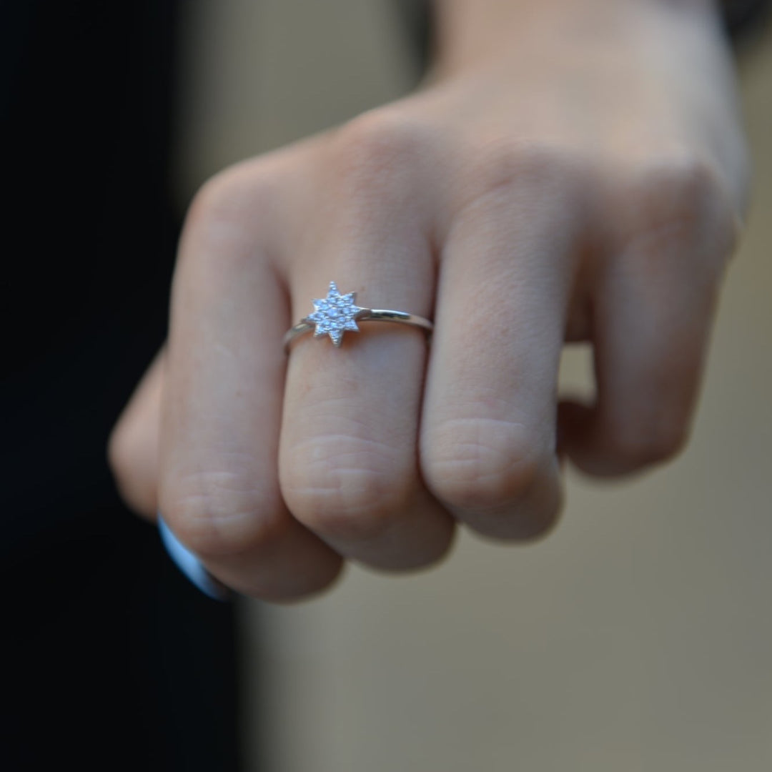Bague Argent 925 motif étoile Hazel