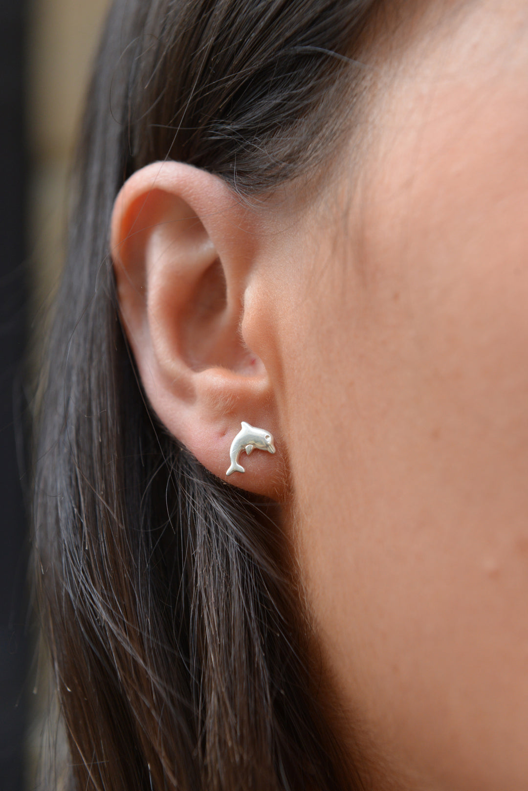 Boucles d'oreilles Argent 925 puces enfant formes Dauphins