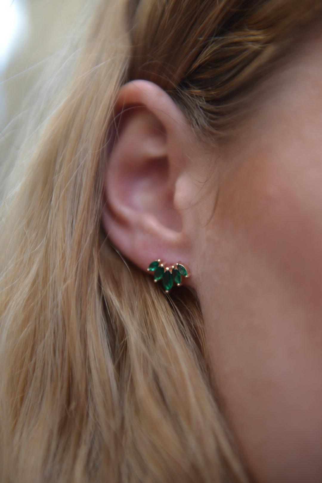 Boucles d'oreilles Plaqué Or puce & OZ vert Beatriz