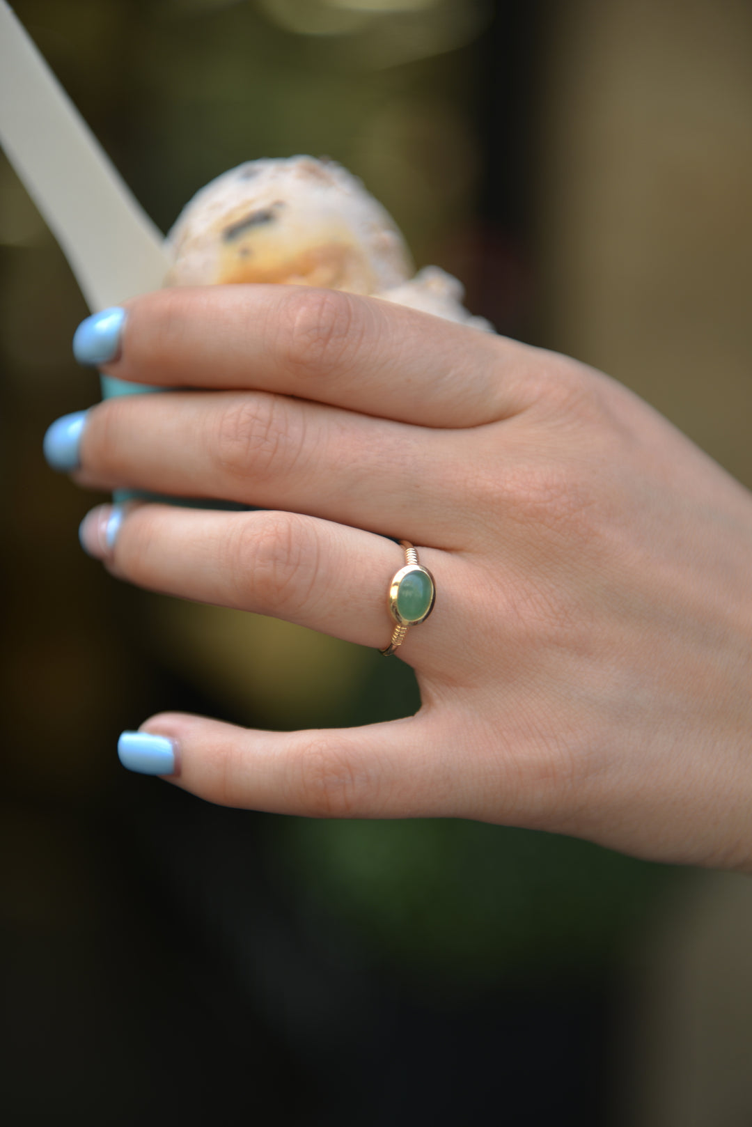 Bague Plaqué Or & Aventurine Jane