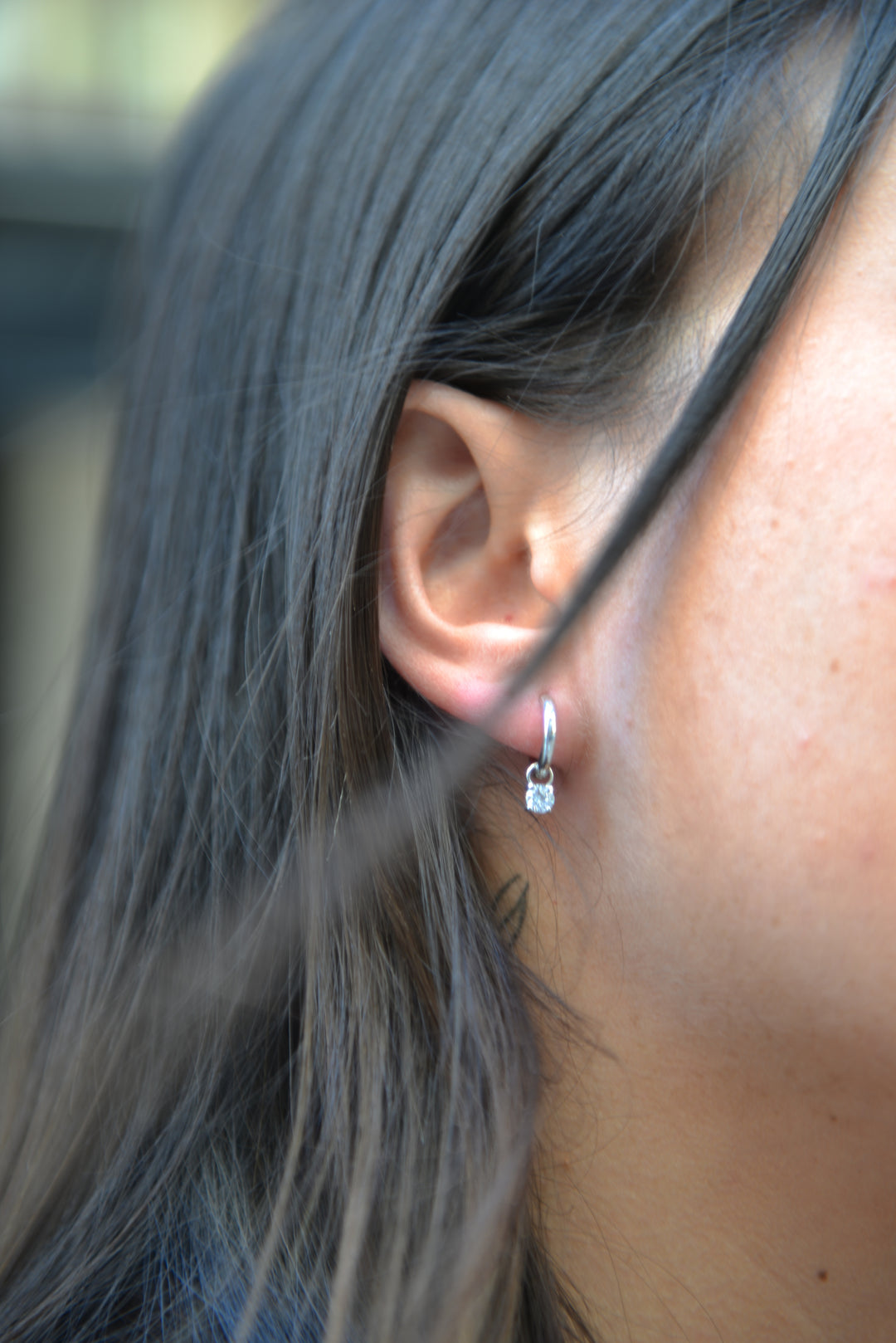 Boucles d'oreilles Argent 925 créole & pampille OZ Shirley