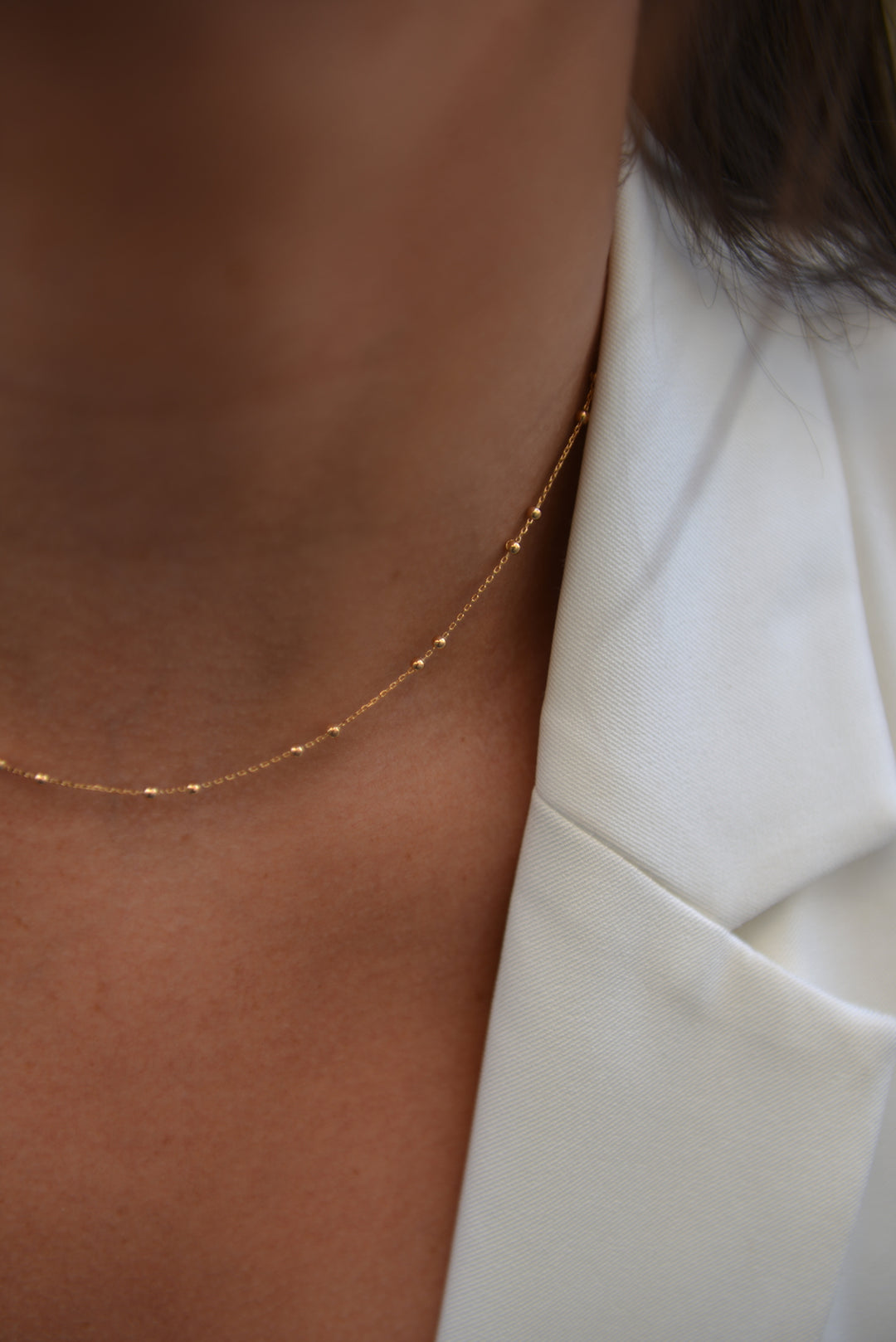 Collier Plaqué Or maille fine boule Magnolia