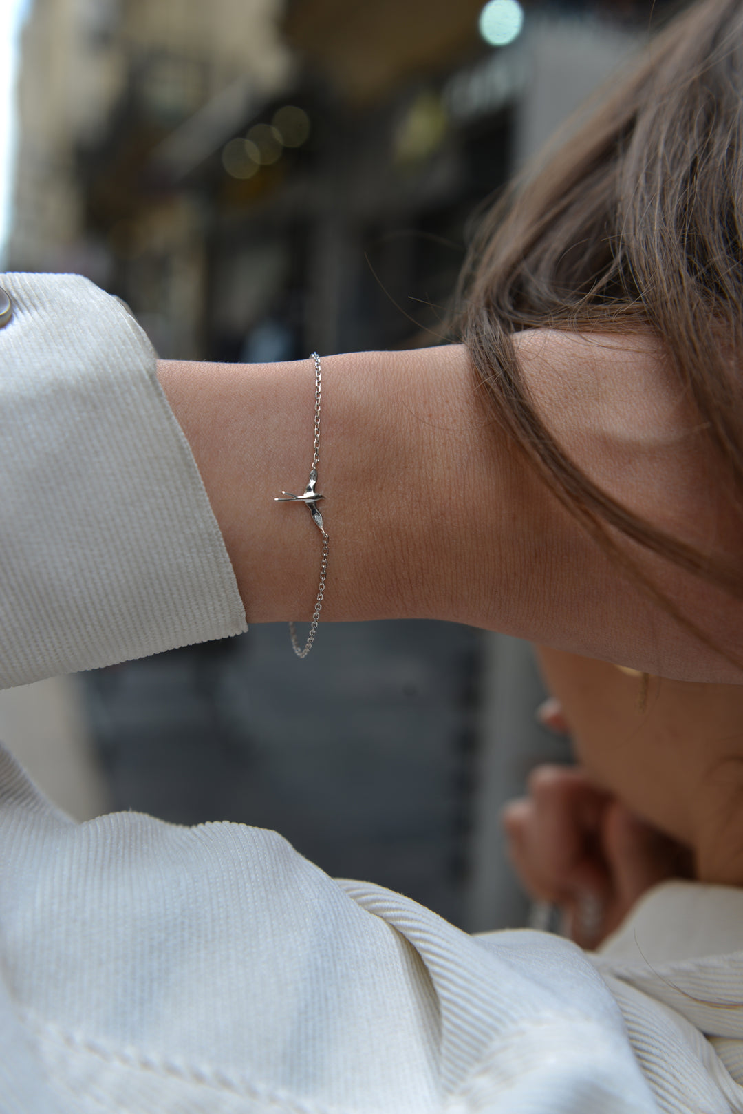 Bracelet Argent 925 motif oiseau Akari