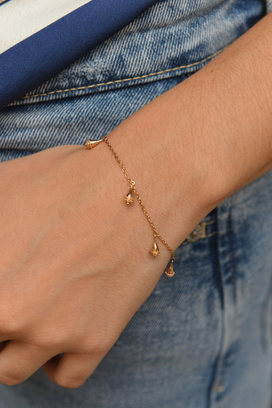 Bracelet Plaqué or forme gouttes Birdy