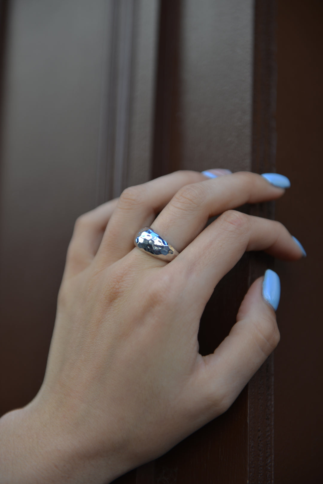 Bague Argent 925 effet martelé Piccadilly