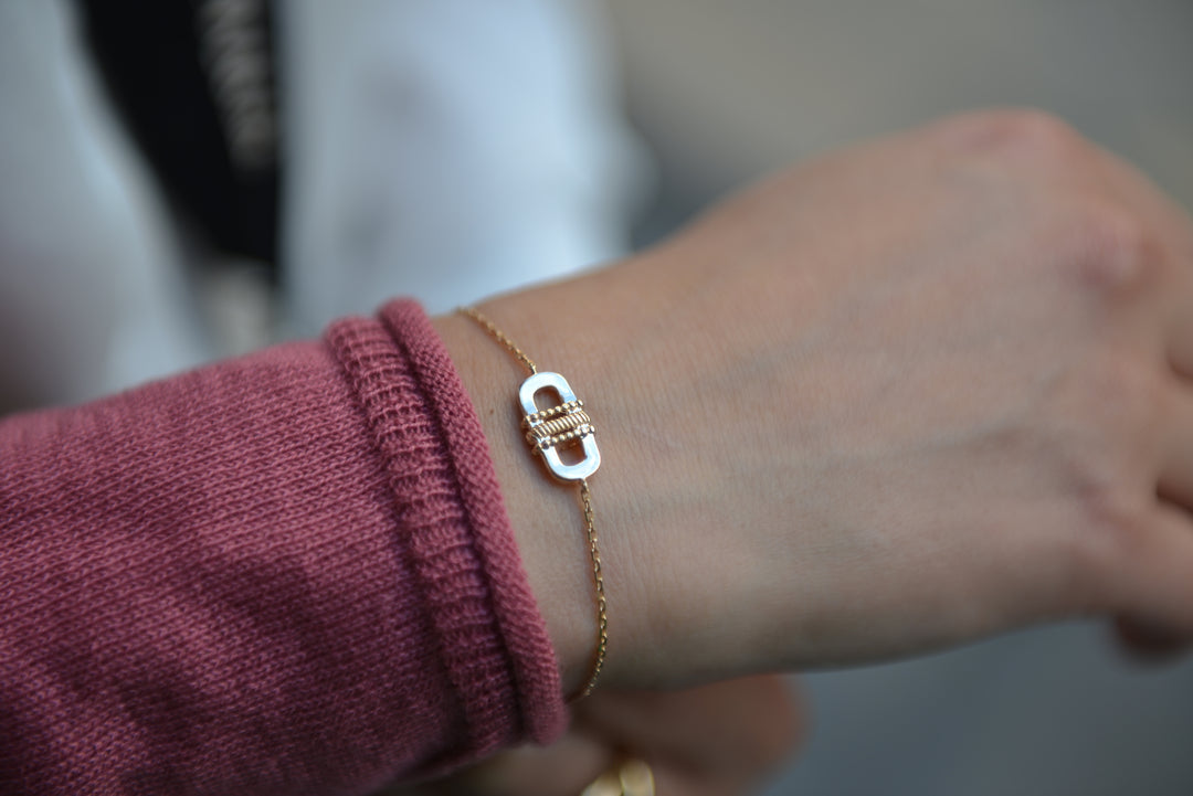 Bracelet Plaqué or motif Aztèque Akumal