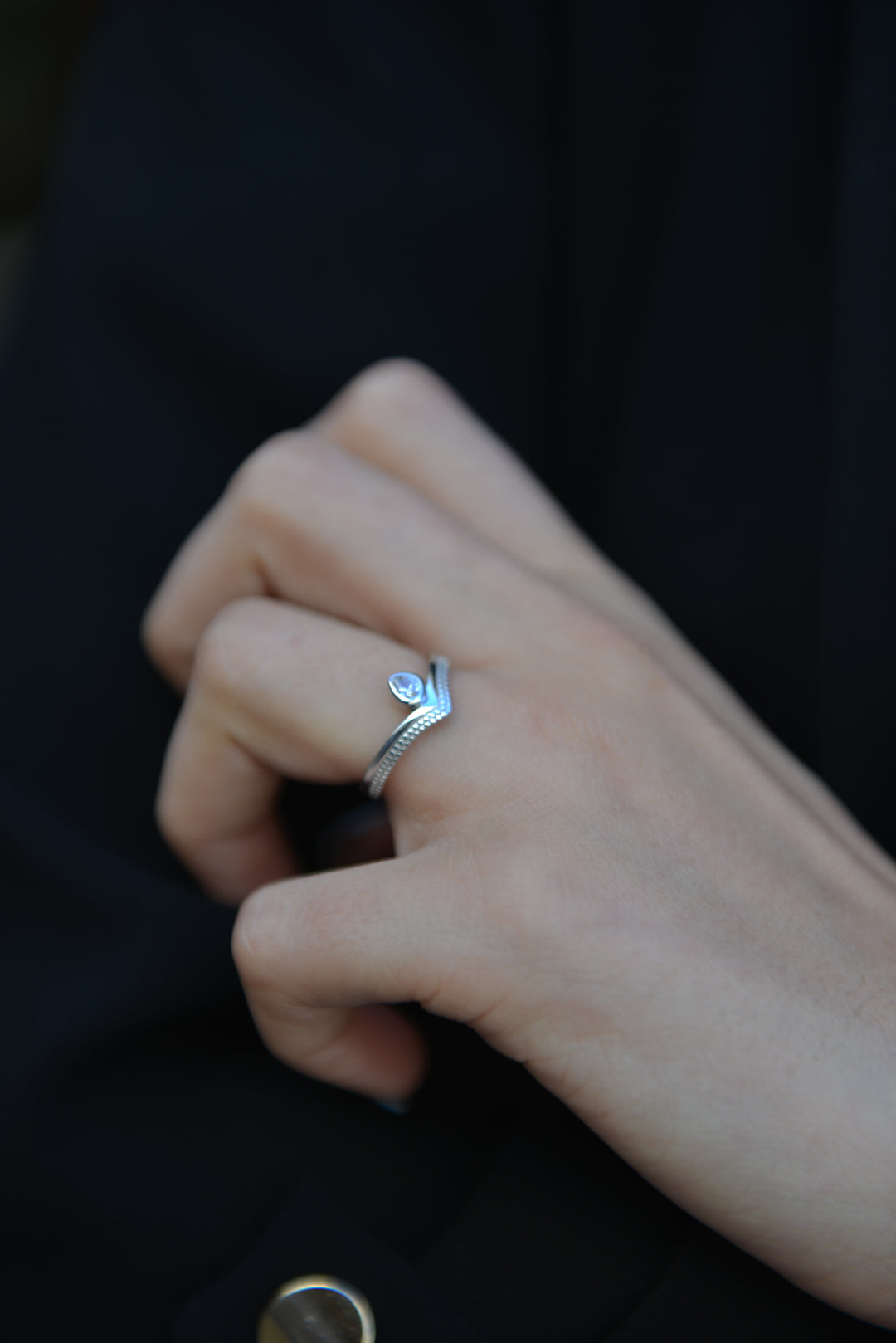 Bague Argent 925 & OZ forme goutte Anthéa