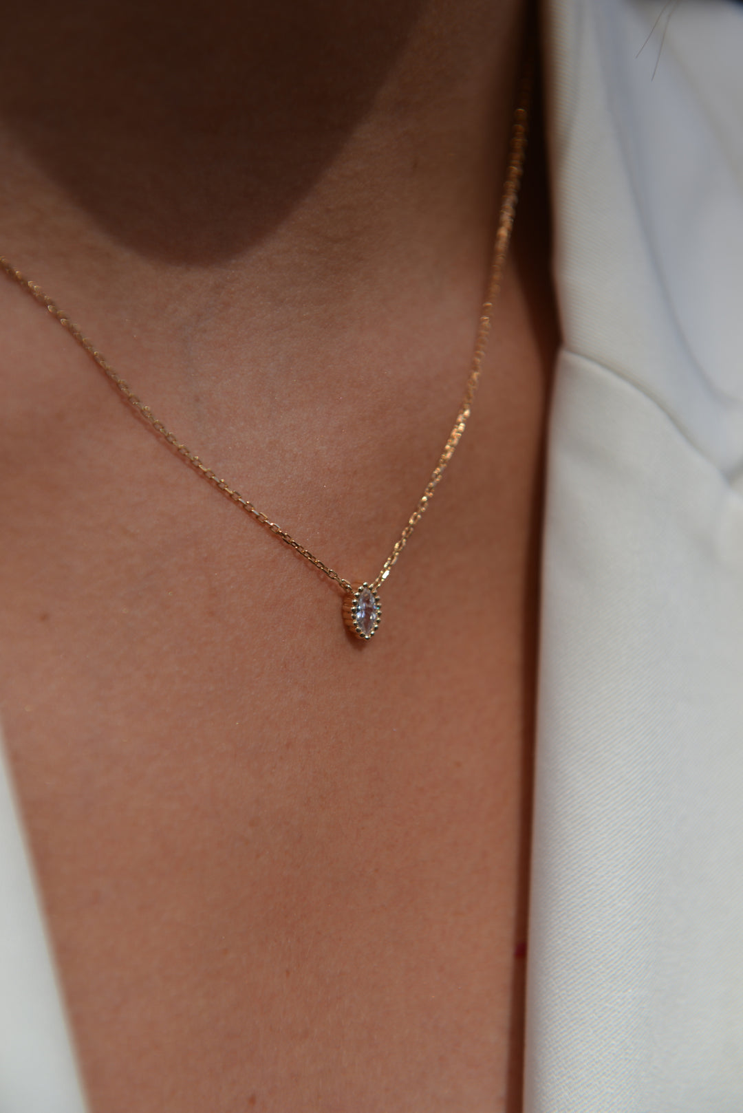 Collier Plaqué Or & OZ Solitaire Joya