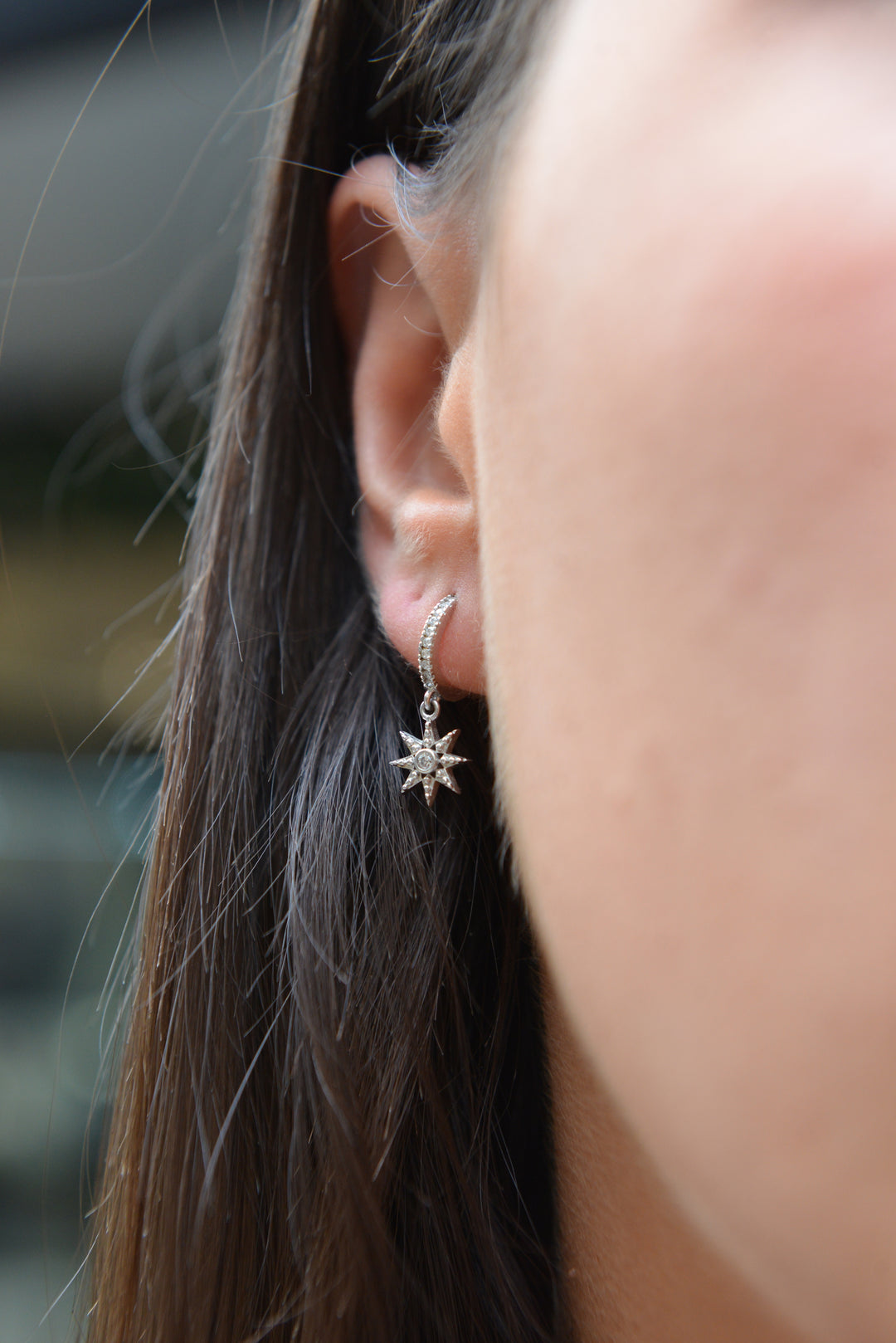 Boucles d'oreilles Argent 925 créoles pampille & OZ Iris