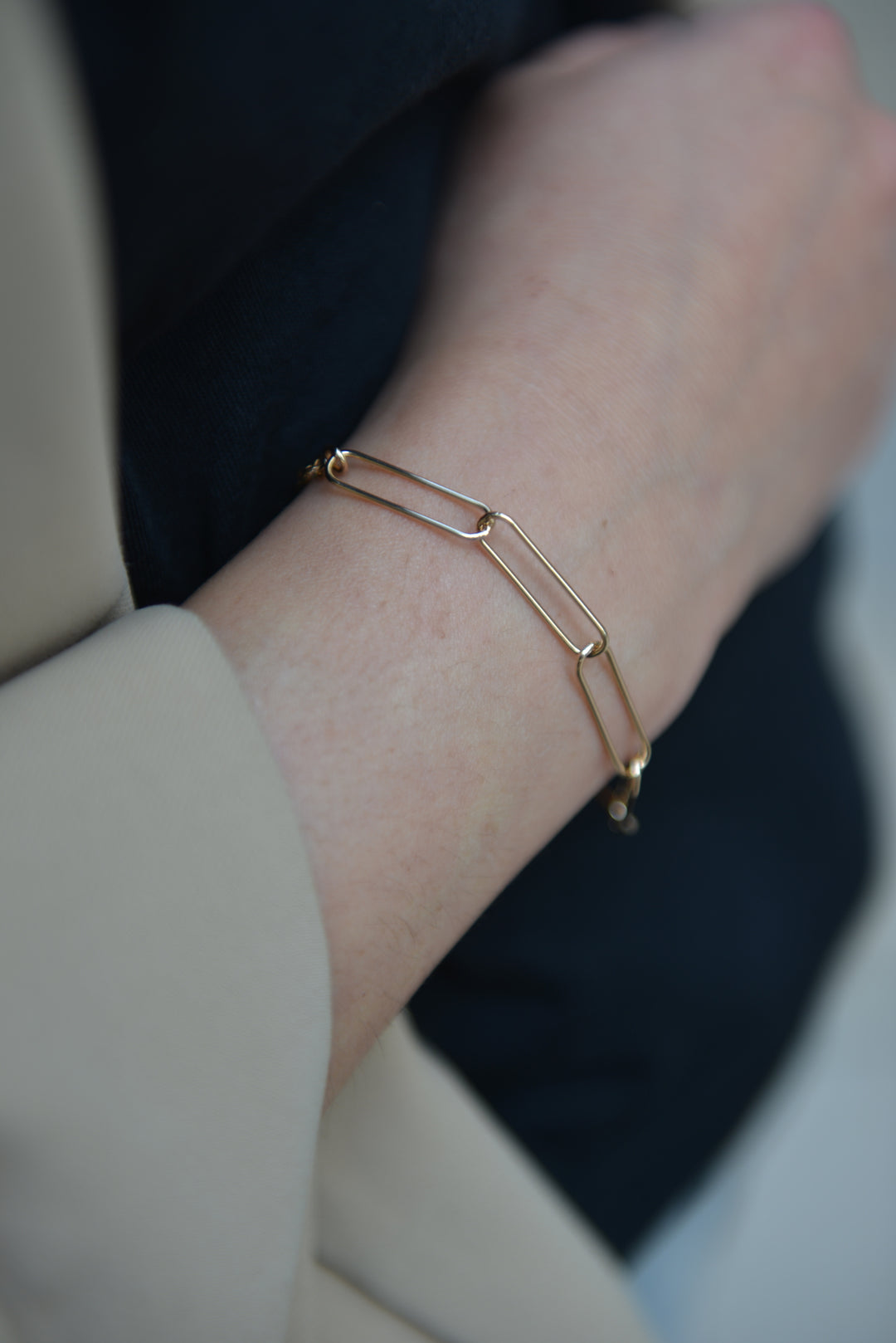 Bracelet Plaqué Or maille trombone Zoé