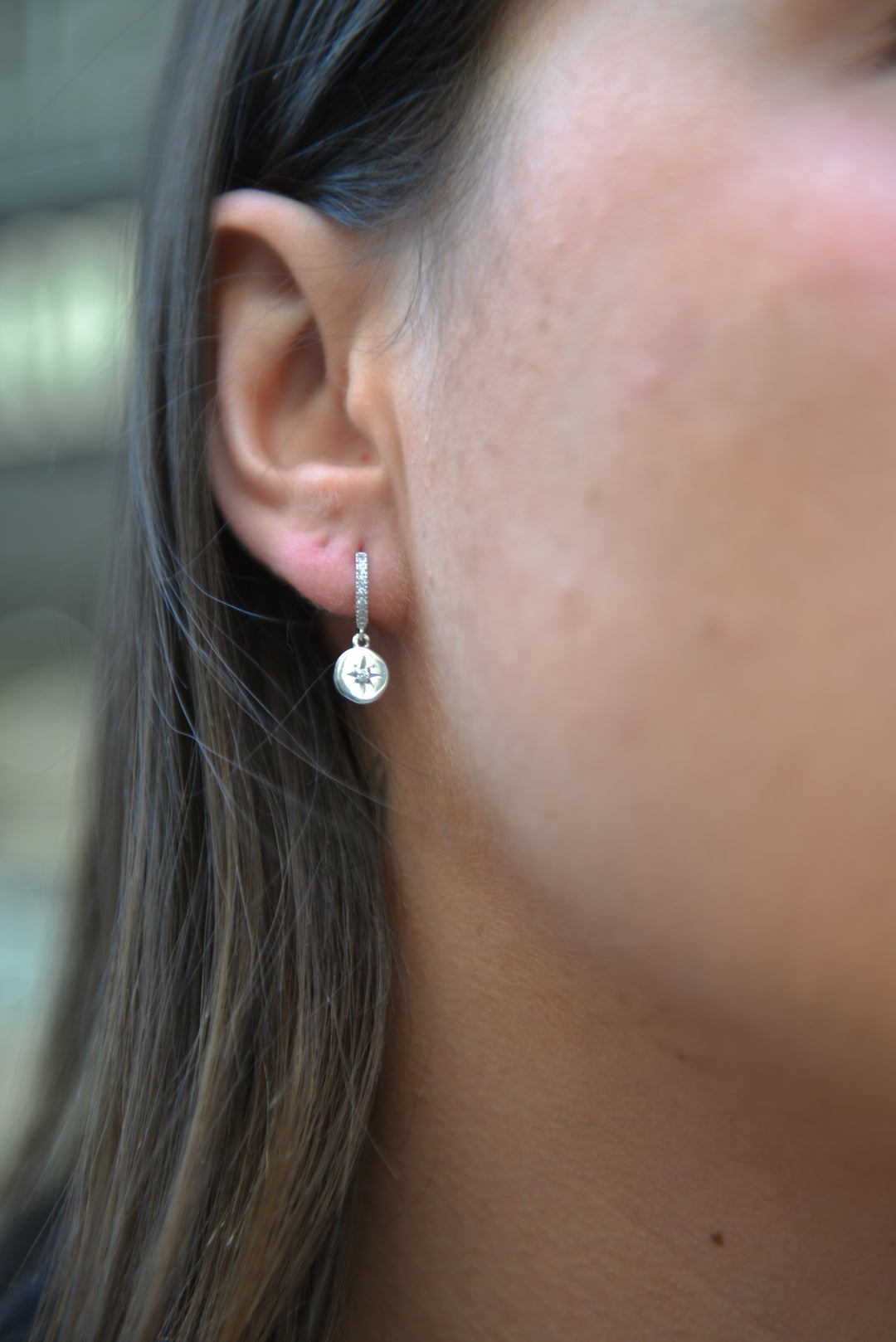 Boucles d'oreilles Argent 925 créole pampille & Oz Dakota