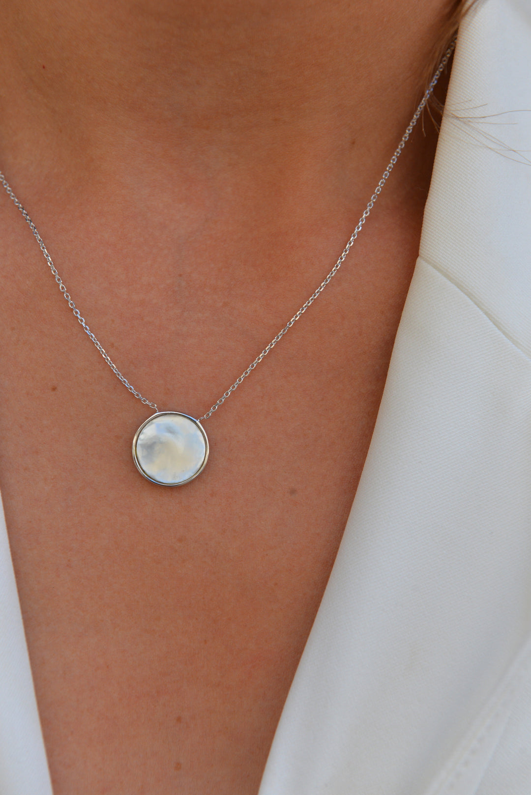 Collier Argent 925 & Nacre Louisiane