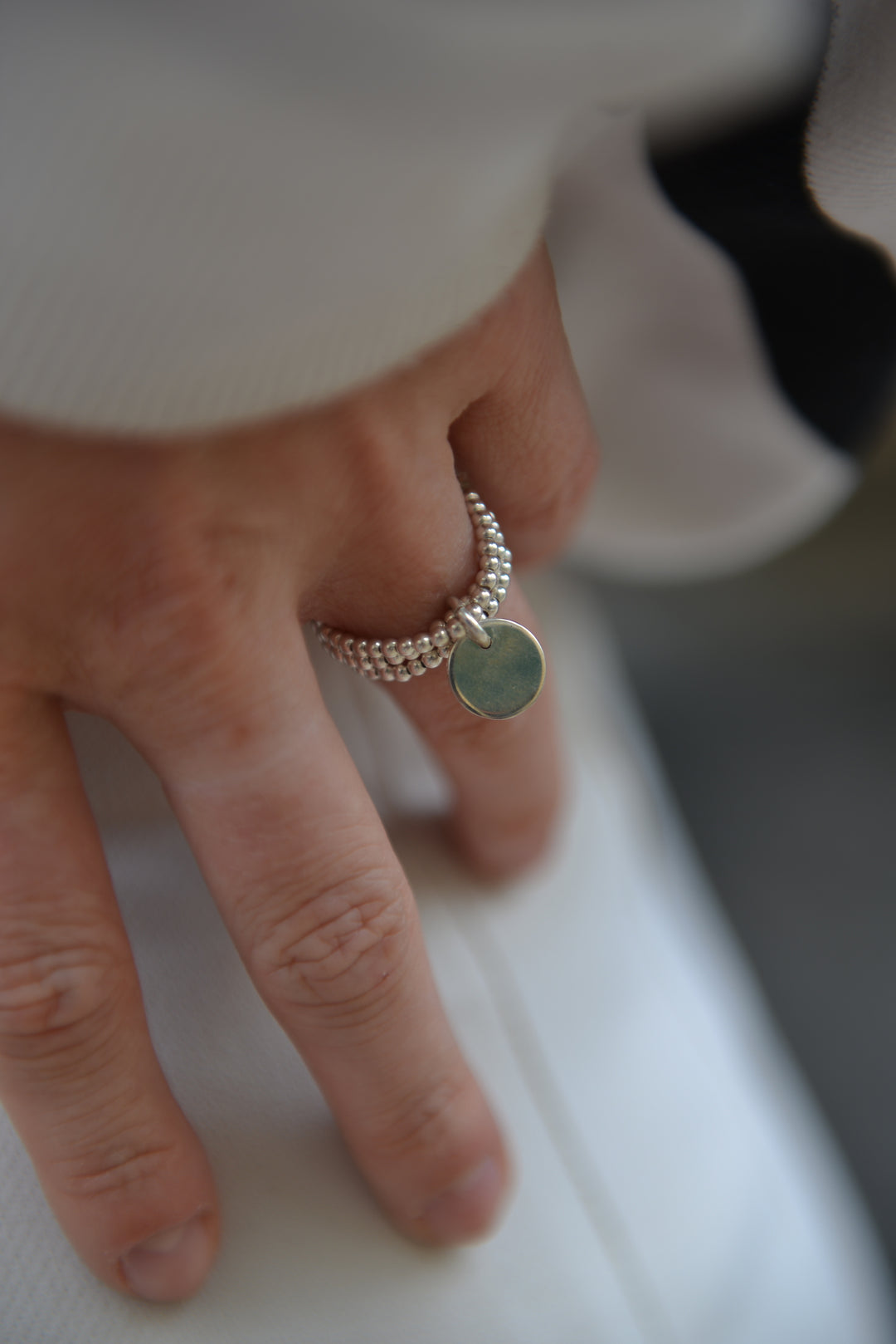 Bague Argent 925 perles avec pampilles Noa