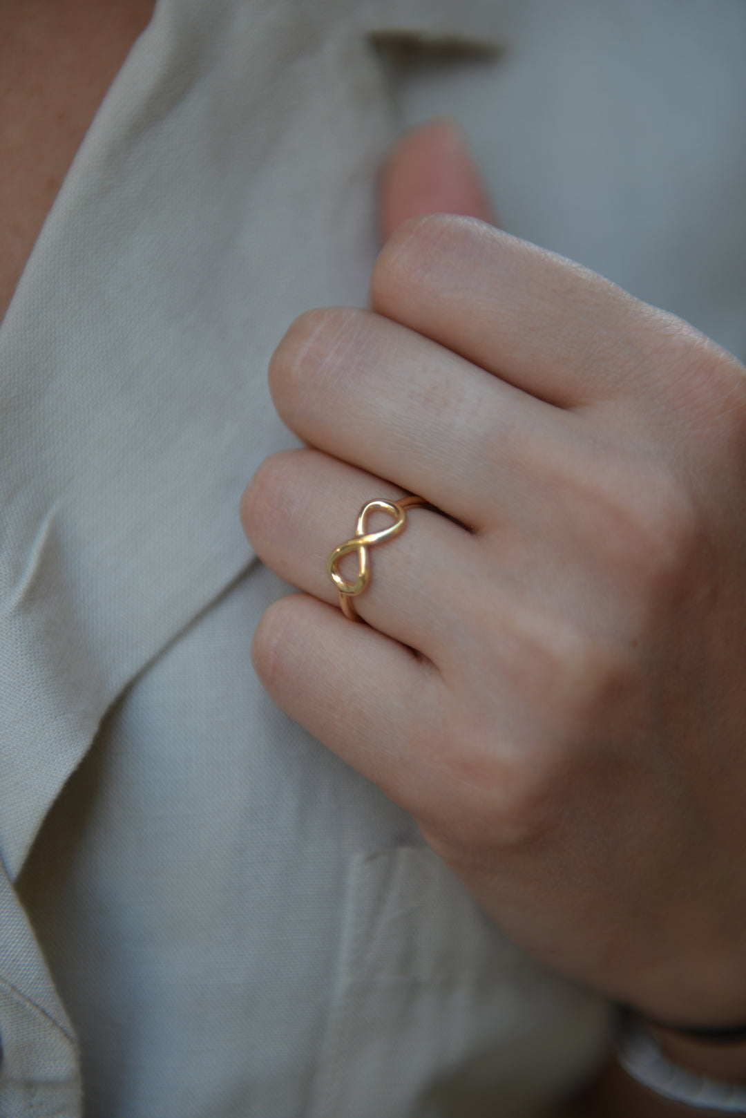 Bague Plaqué Or motif infini