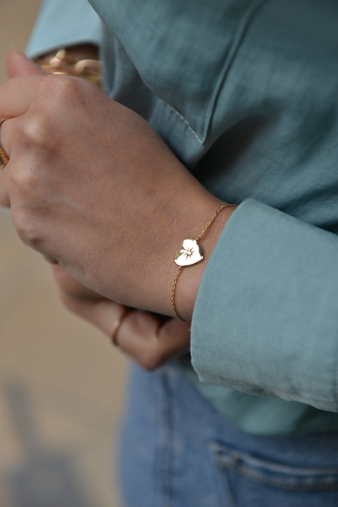 Bracelet Plaqué or forme cœur & OZ Valentine