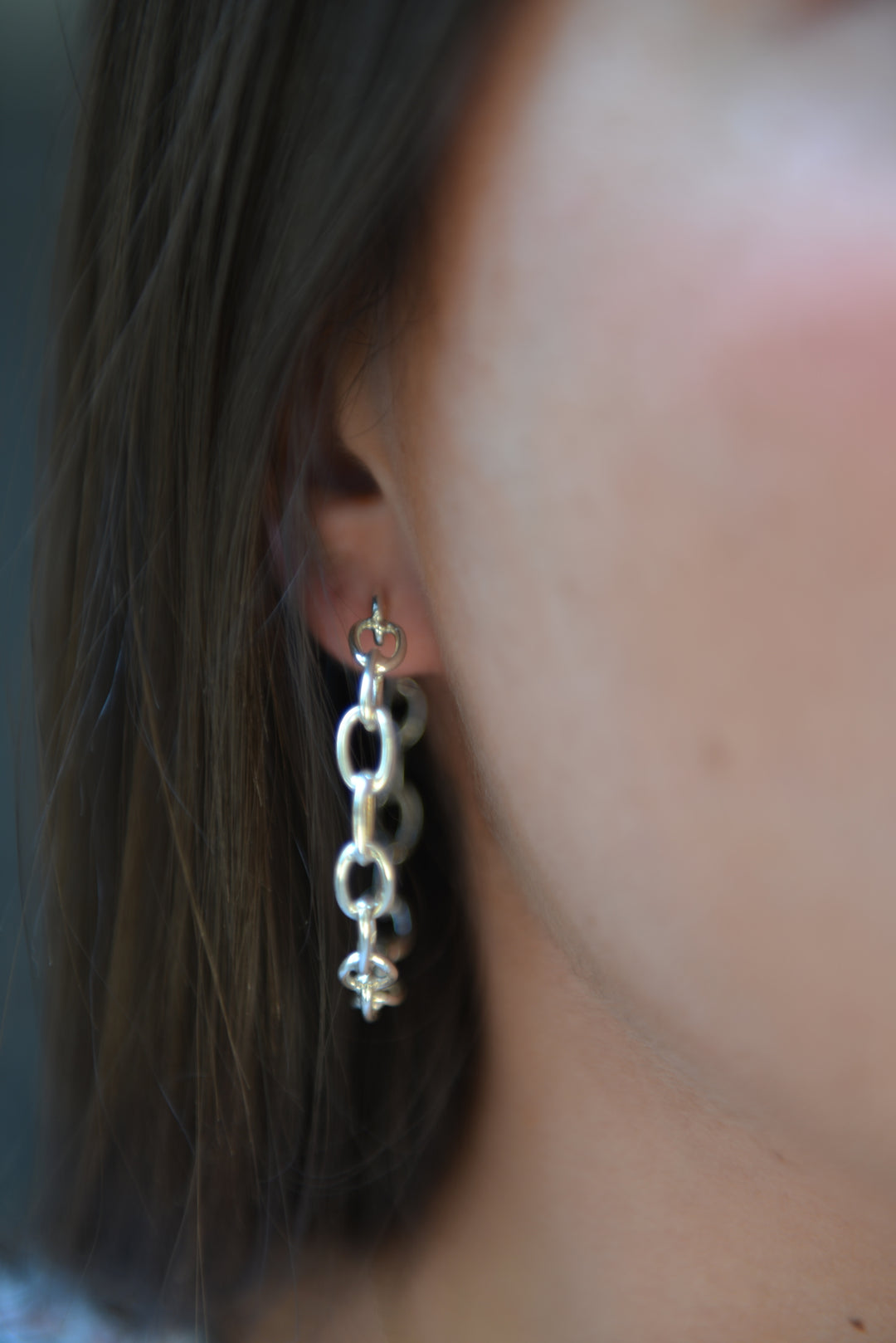 Boucles d'oreilles Argent 925 forme créole effet maille Sunny