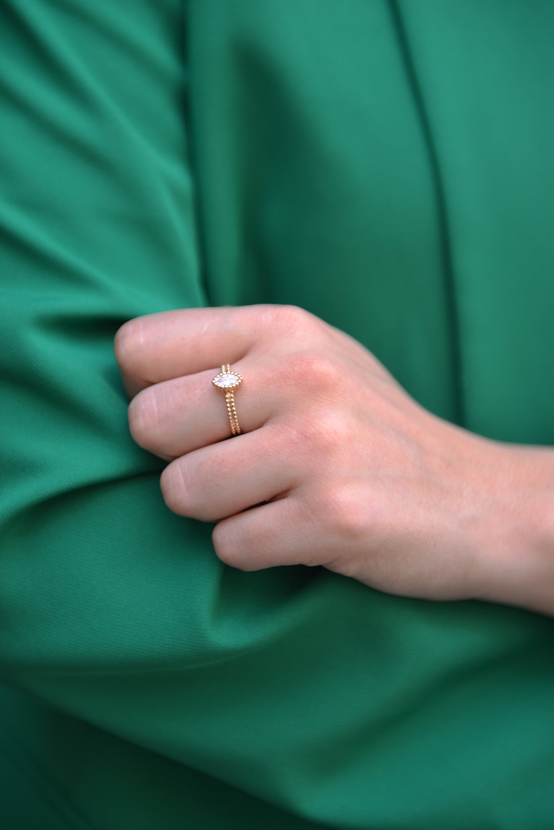 Bague plaqué Or & OZ solitaire Joya