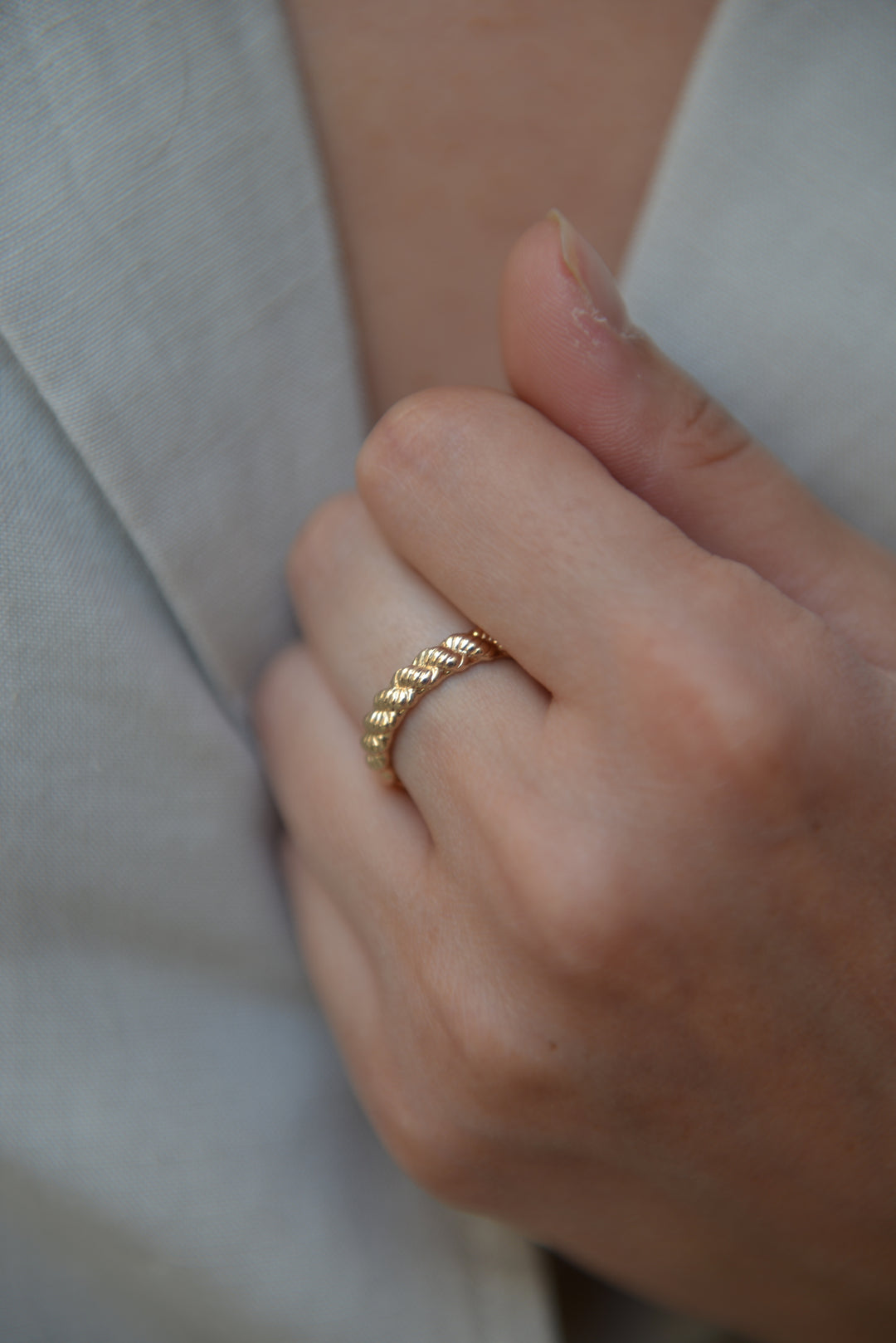 Bague Plaqué Or style torsadé Eve