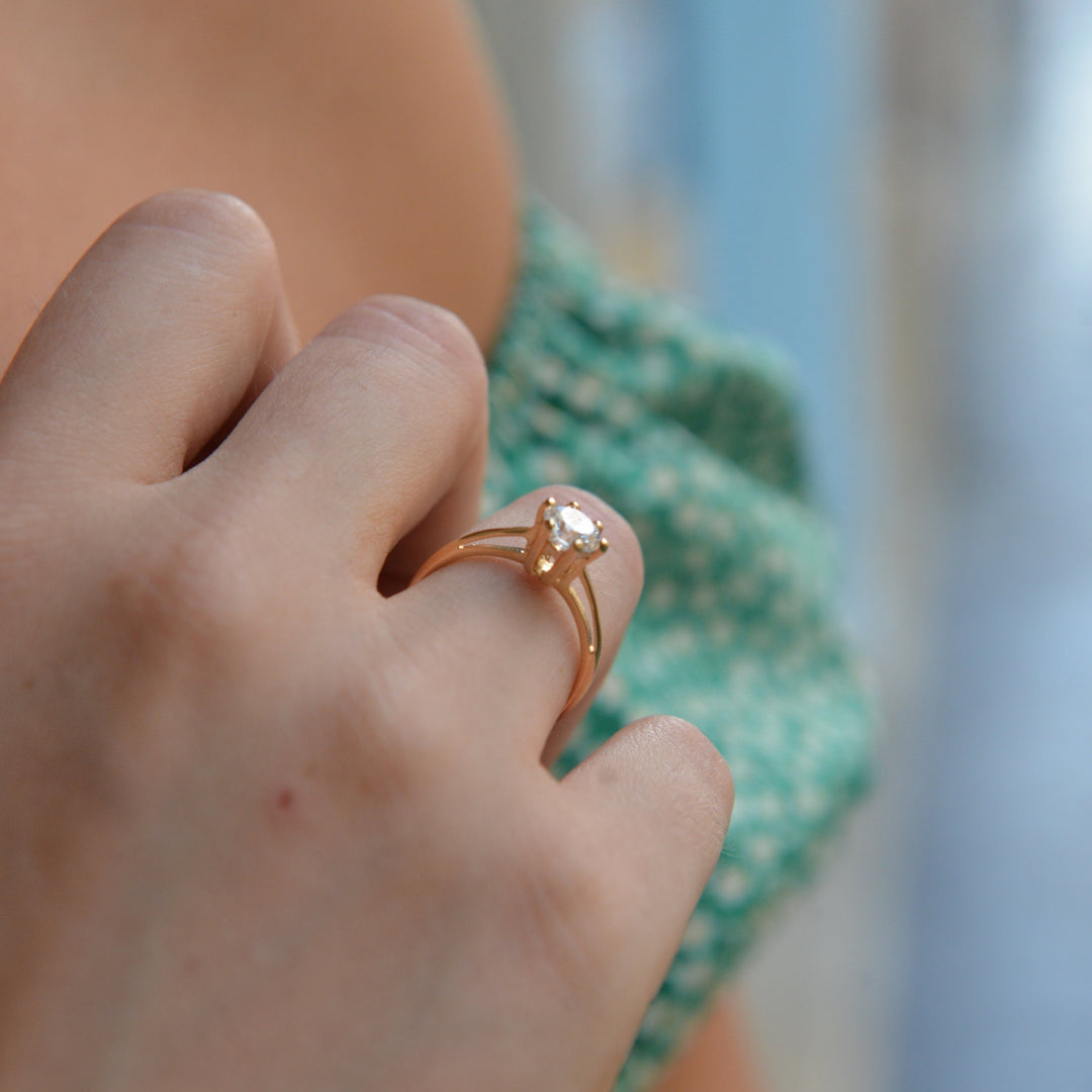 Bague alliance Plaqué or & OZ Concorde