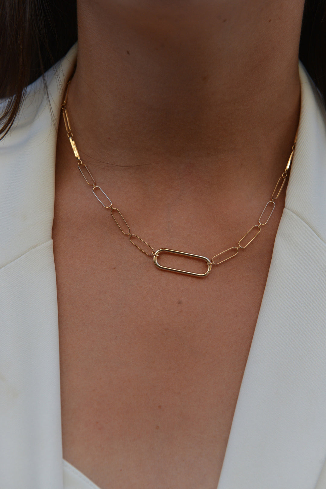 Collier Plaqué Or maille trombone Vicky