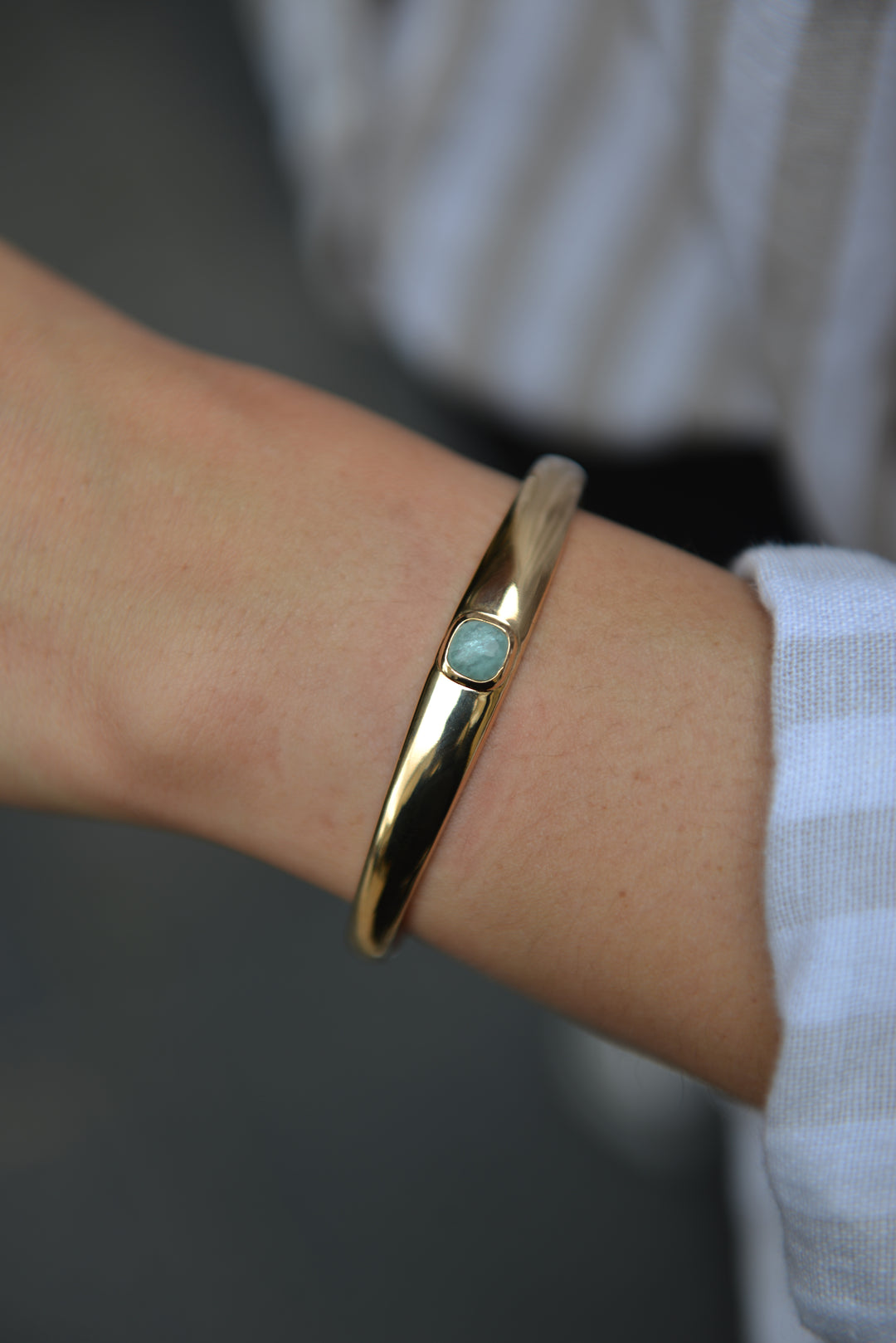 Jonc Plaqué Or & Amazonite Astrid