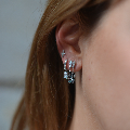 Boucles d'oreilles Argent 925 créoles pampille et Oz Velvet