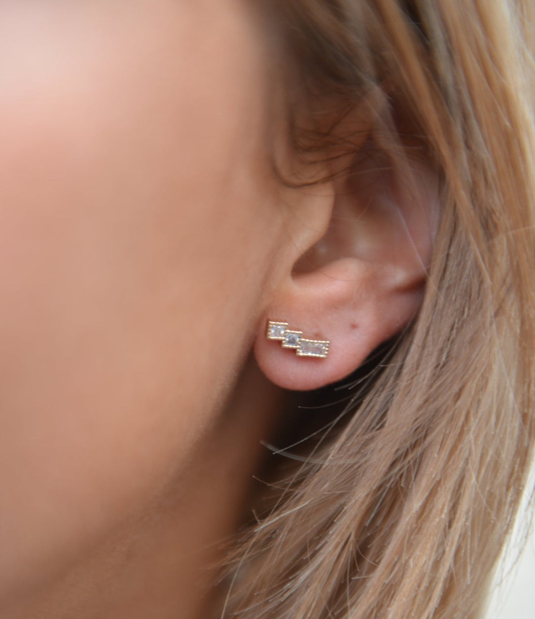 Boucles d'oreilles Plaqué or et OZ Tiare