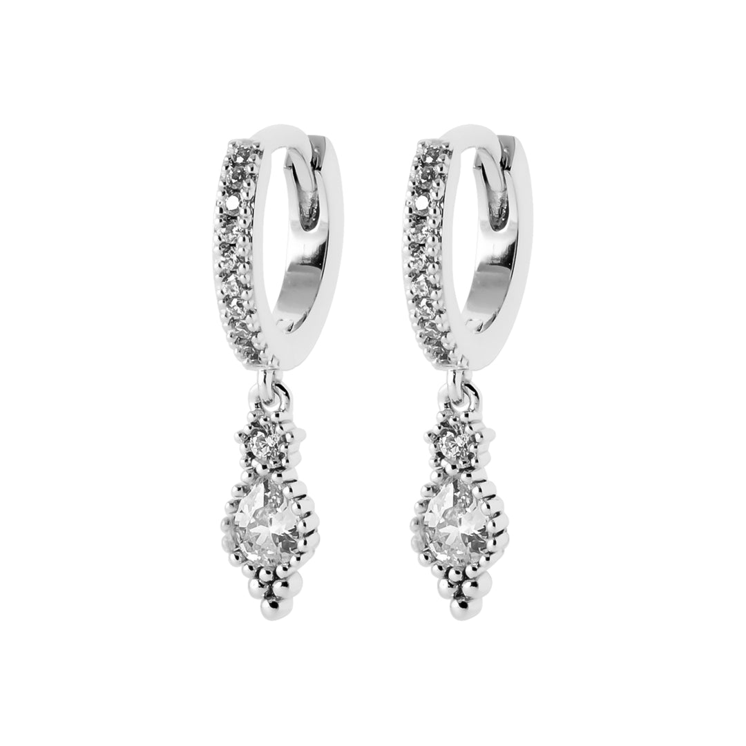 Boucles d'oreilles Argent 925 créole et pampille Vahine