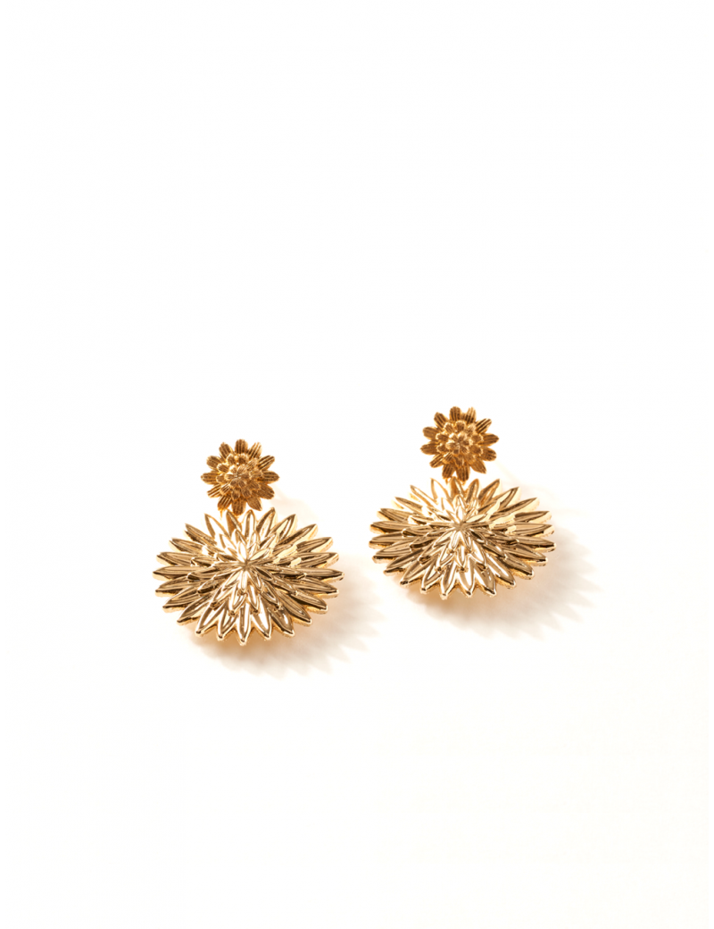 Boucles d'oreilles Plaqué Or Origami Saunier