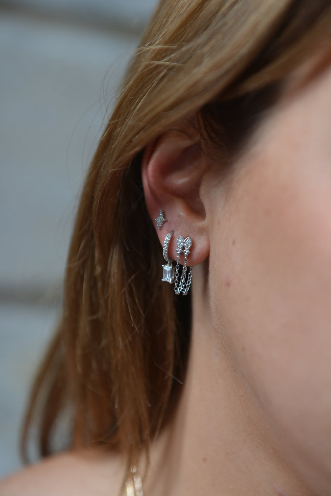 Boucle à l'unité Argent 925 chaine & Oz Hina