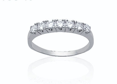 Bague Argent 925 demi alliance sertie griffe & OZ Sierra