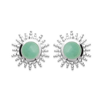Boucles d'oreilles Argent 925 & Aventurine puces Dellia