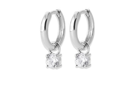 Boucles d'oreilles Argent 925 créole & pampille OZ Shirley