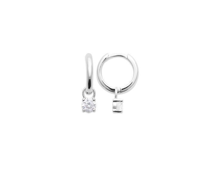 Boucles d'oreilles Argent 925 créole & pampille OZ Shirley