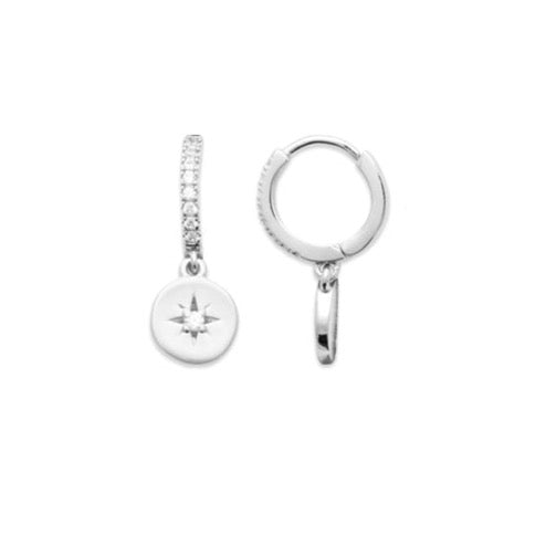 Boucles d'oreilles Argent 925 créole pampille & Oz Dakota