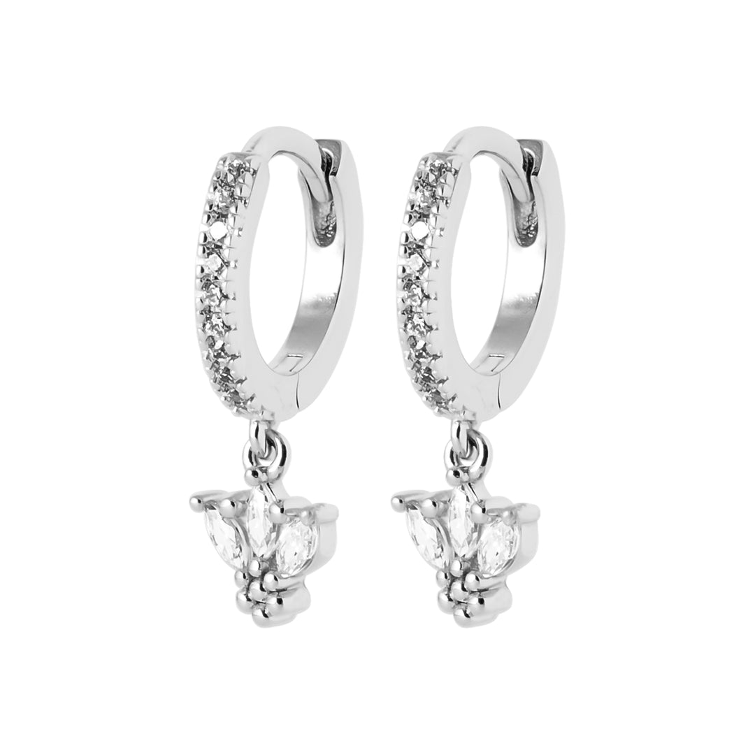 Boucles d'oreilles Argent 925 créole pampille Swan