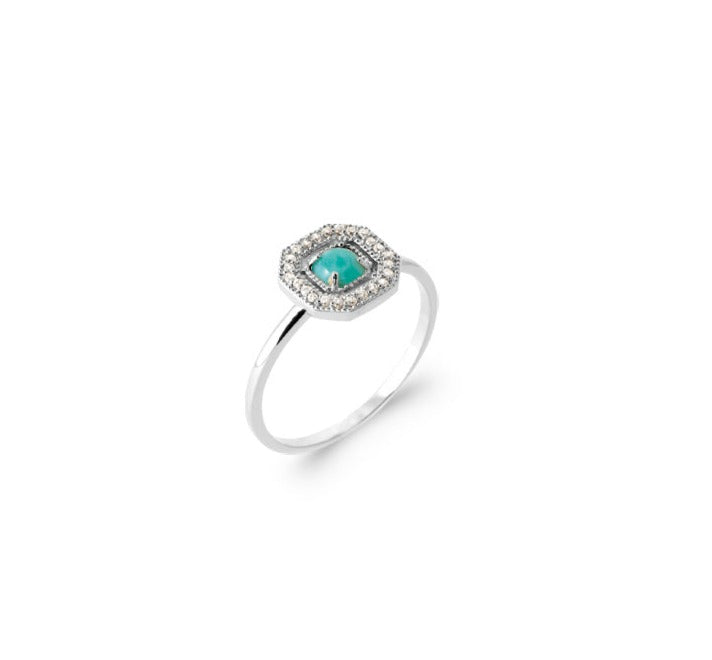 Bague Argent 925 Amazonite & OZ Azul