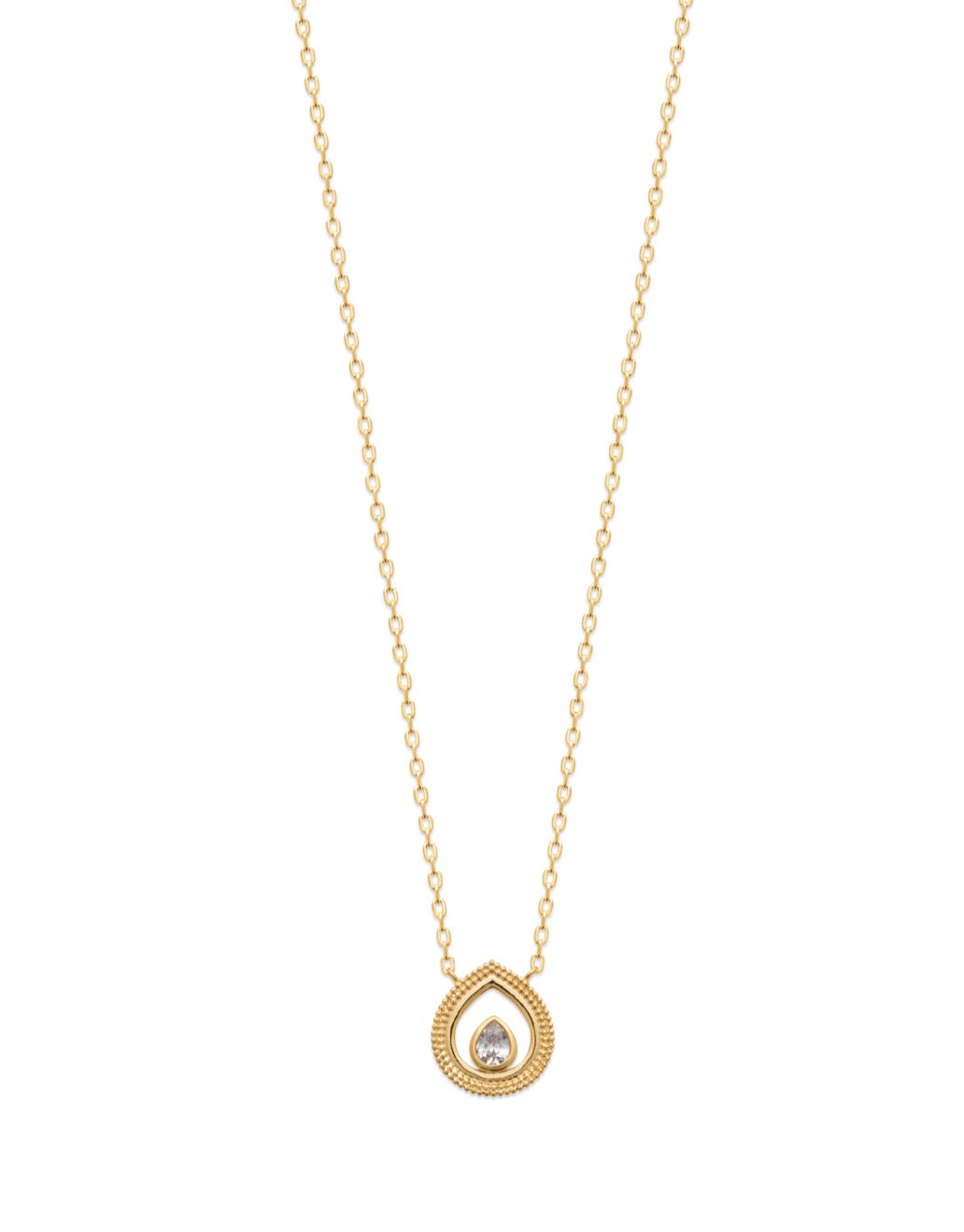 Collier Plaqué Or & OZ forme goutte Anthéa