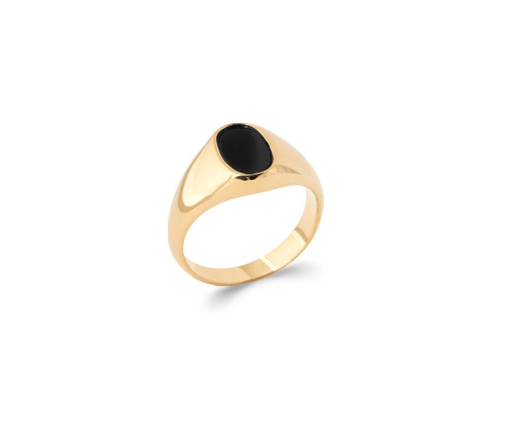 Bague homme Plaqué Or chevalière Clément
