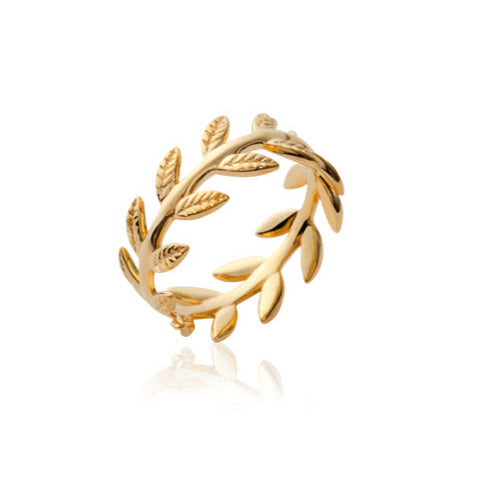 Bague Plaqué Or feuille de laurier Lana
