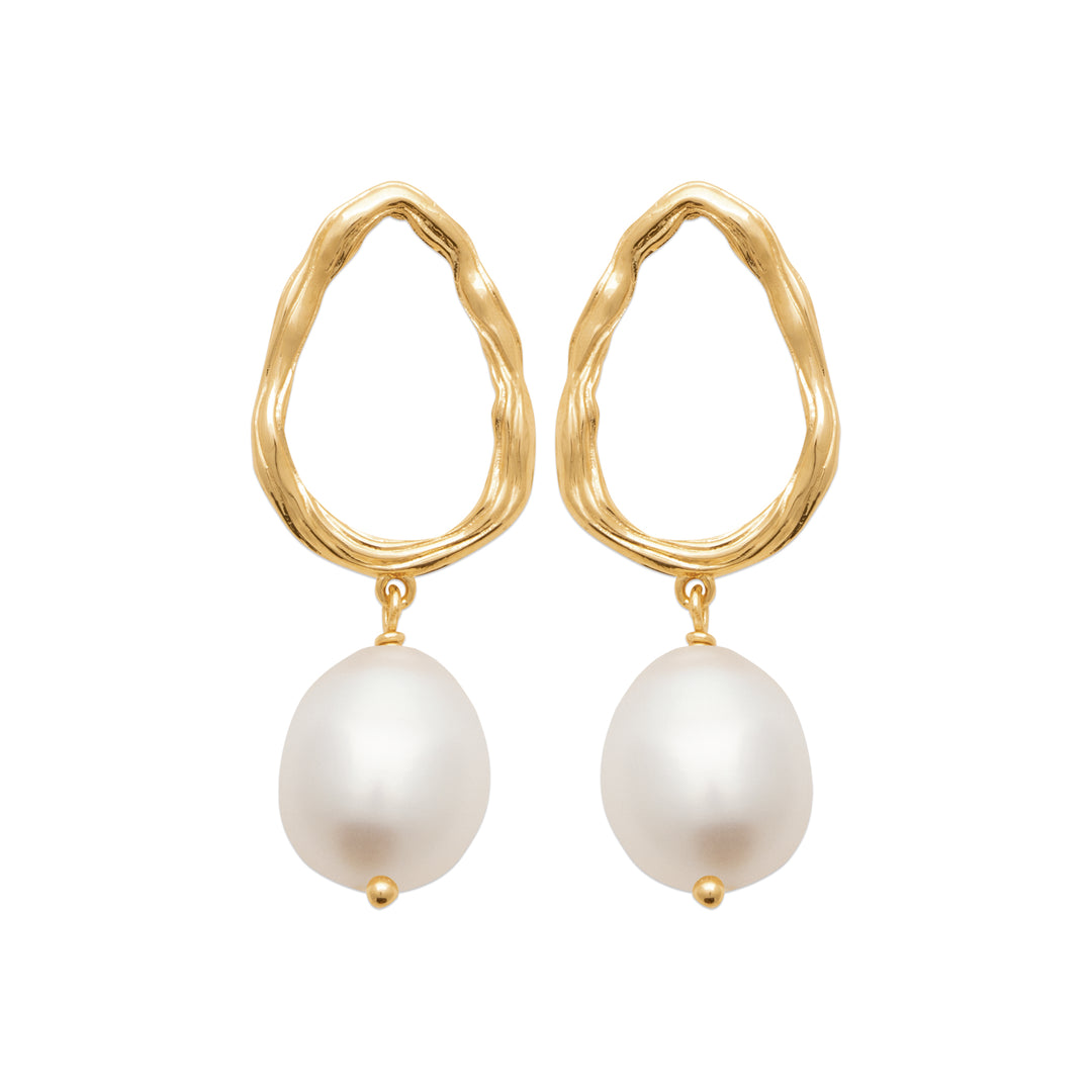 Boucles d'oreilles Plaqué Or & Perle Amary