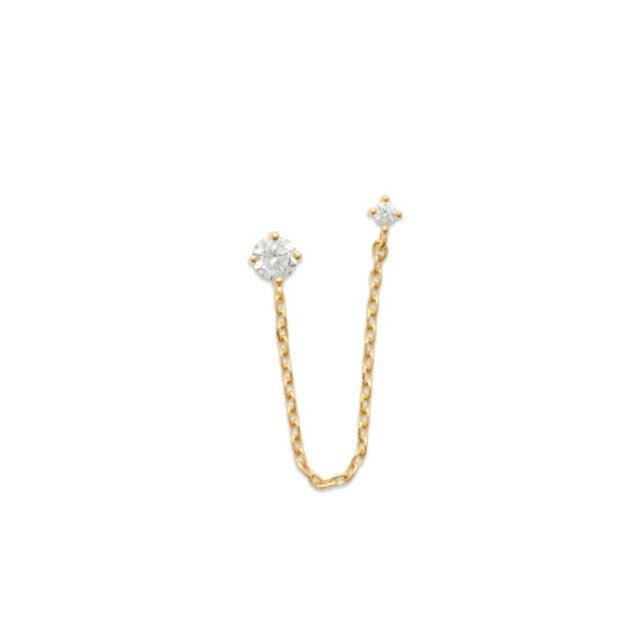 Mono boucle Plaqué or & OZ chainette Rosemary
