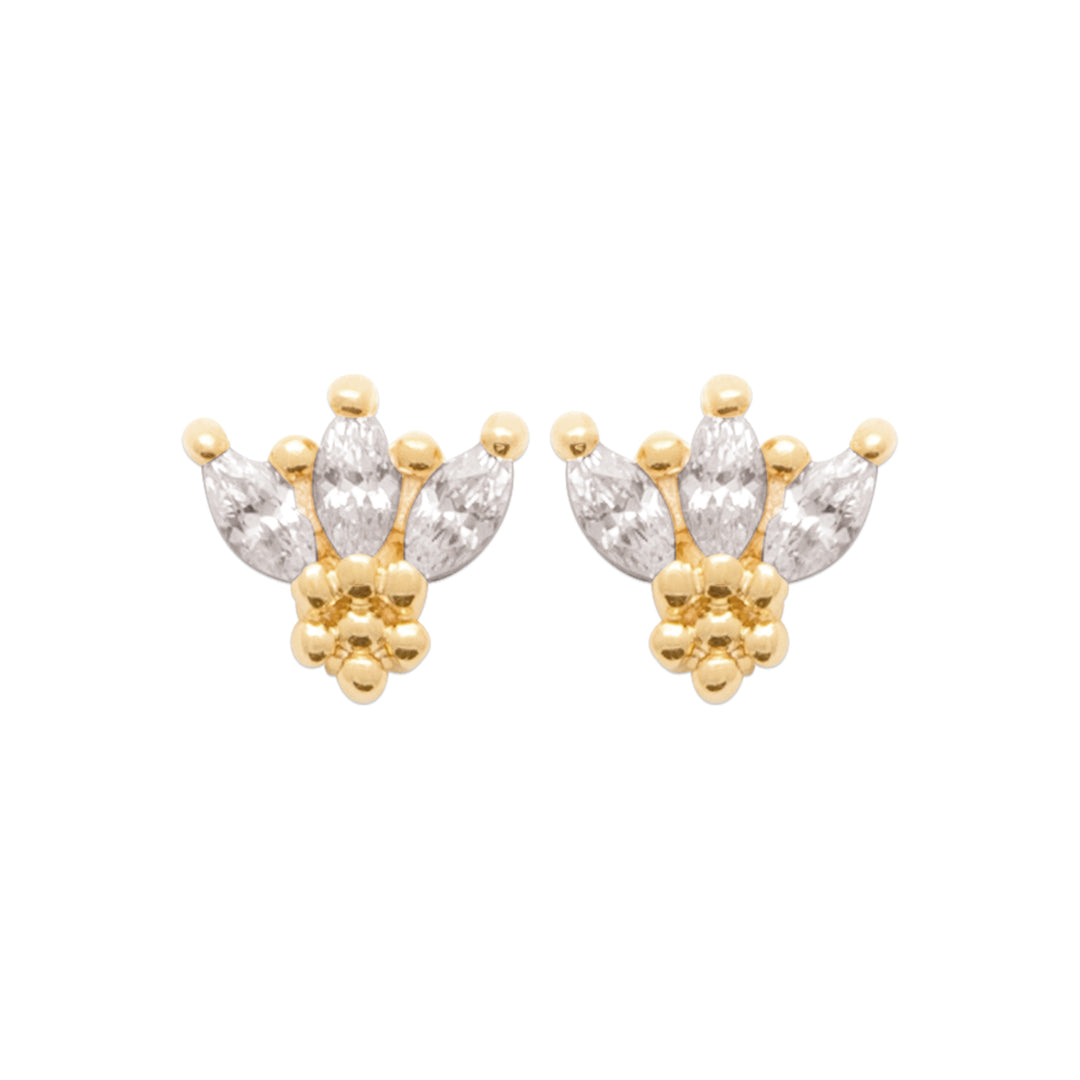 Boucles d'oreilles Plaqué Or puces Swan