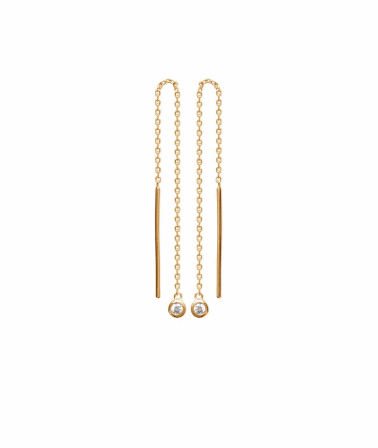 Boucles d'oreilles Plaqué Or pendantes chainettes & OZ Mally