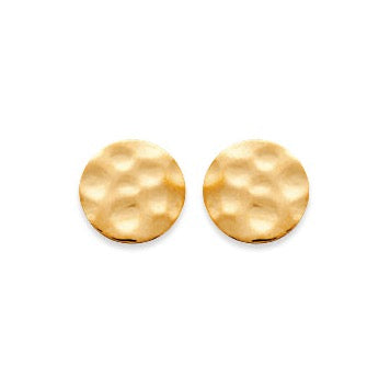 Boucles d'oreilles Plaqué or puces martelées Prune