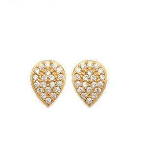Boucles d'oreilles Plaqué Or puces motif goutte & OZ Mia