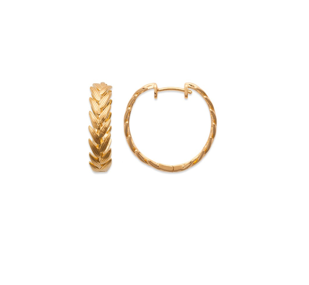 Boucles d'oreilles Plaqué Or forme laurier Gao
