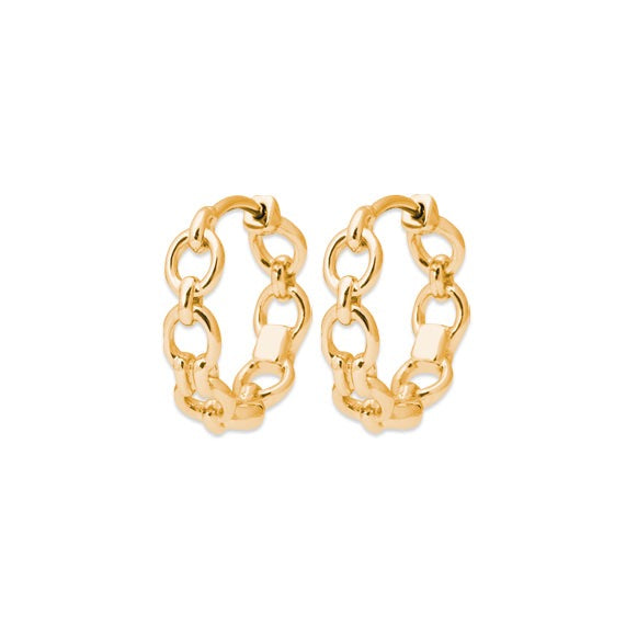 Boucles d'oreilles Plaqué or forme créole maille Gabrielle