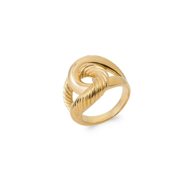 Bague Plaqué Or torsadée Fusion